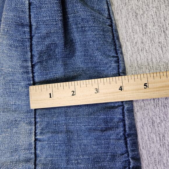 American Eagle Denim Tote Bag Blue AEO Jean Large Distressed Patch Cottage Logo - Picture 9 of 16